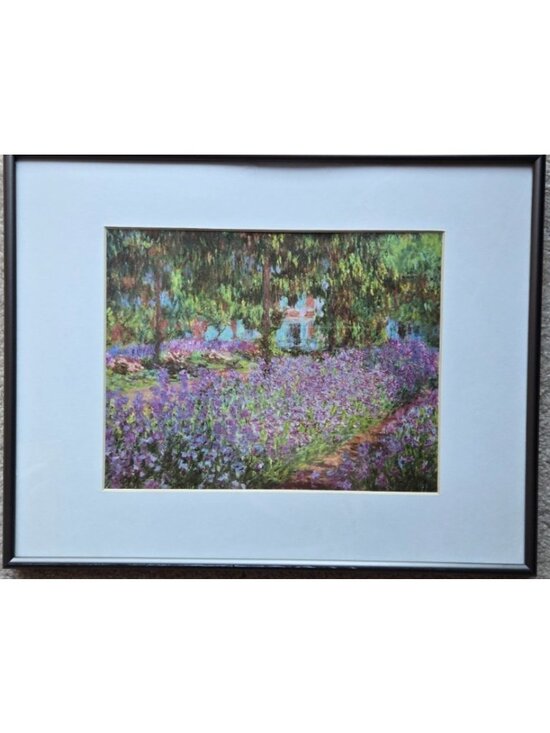 Other - Claude Monet Print "Garden at Giverny" Matted & Framed Print 9x7" w/Frame 14x11"